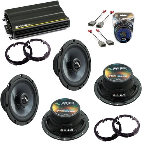 Ammonony Audio -65 متوافق مع Honda Civic 2006-2011 Car Stereo Rhythm Series 6.5 "استبدال 300W مكبرات صوت ، HA-A400.4 سبيكة 4-channel 800W AMP و HA-AK10 COMMUNT 10 GAUGE 600W in Kuwait