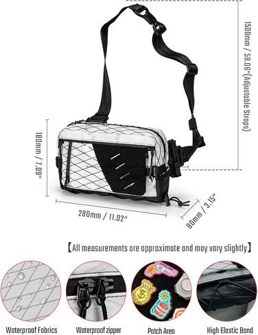 Cache L6 EDC حقيبة حبال Modular ، حقيبة كتف Crossbody خفيفة الوزن ، حقيبة صدر سفر ، حزمة نهارية على الكتف للحمل اليومي ، السفر غير الرسمي ، المشي لمسافات طويلة ، والرياضة في الهواء الطلق （أسود） in Saudi Arabia
