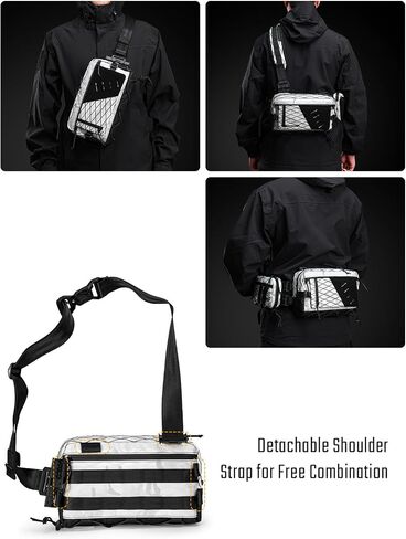 Cache L6 EDC حقيبة حبال Modular ، حقيبة كتف Crossbody خفيفة الوزن ، حقيبة صدر سفر ، حزمة نهارية على الكتف للحمل اليومي ، السفر غير الرسمي ، المشي لمسافات طويلة ، والرياضة في الهواء الطلق （أسود） in Saudi Arabia