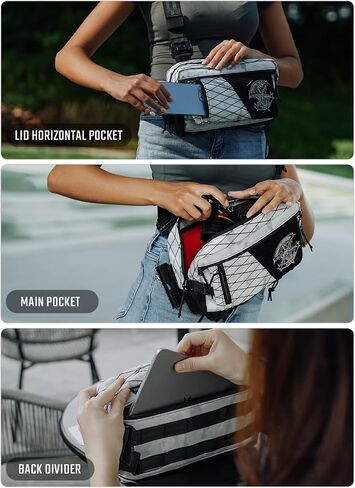 Cache L6 EDC حقيبة حبال Modular ، حقيبة كتف Crossbody خفيفة الوزن ، حقيبة صدر سفر ، حزمة نهارية على الكتف للحمل اليومي ، السفر غير الرسمي ، المشي لمسافات طويلة ، والرياضة في الهواء الطلق （أسود） in Saudi Arabia