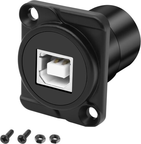 Meiriyfa USB B إلى مقرنة موصل Mount Mount ، من النوع D-Type USB2.0 من النوع B إلى محول محول USB-A الإناث لمحول طابعة الكمبيوتر المحمول للكمبيوتر الشخصي (Sliver) in Kuwait