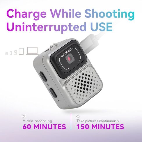 كاميرا ZOPSC Keychain Camera 1080p HD ، 2 ميجابكسل كاميرا رقمية مع شاشة ملونة 0.96in وبطاقة 64 جيجابايت ، وكاميرا الفيديو المحمولة القابلة للارتداء لتسجيل الفيديو (أسود) in Saudi Arabia