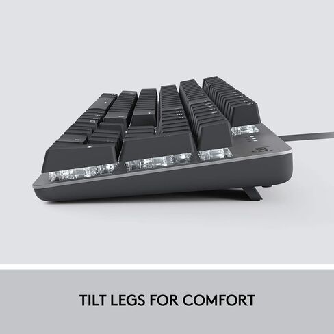 Logitech K845ch Mechanical Illuminated Keyboard, Cherry MX Switches, Strong Adjustable Tilt Legs, Compact Size, Aluminum Top Case, 104 Keys, USB Corded, Windows (Cherry Blue Switches) (Renewed) in Kuwait