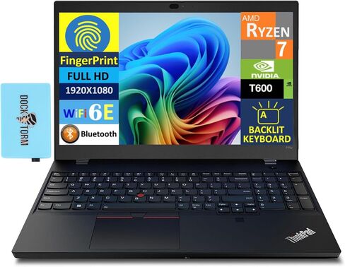 Lenovo Thinkpad P15V Business Business Captop ، 15.6 "عرض FHD (AMD RYZEN 7 PRO 6850H (BEAT I7-12800H) ، T600 ، 64GB DDR5 RAM ، 2TB SSD ، Backlit KYB ، Phussprint Reader ، Win 11 Pro) W/Dockztorm Hub in Kuwait