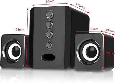 Wired Speaker Combination Computer Speaker Bass Stereo Music Player Subwoofer Sound Box for Desktop Laptop in Saudi Arabia