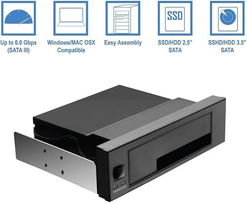 رف الهاتف المحمول العالمي للمبادل الساخن لمدة 2.5 بوصة أو 3.5 بوصة SSD/HDD ، حاوية محرك أقراص صلبة داخلي أقل in Kuwait