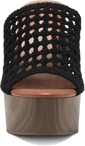 Jessica Simpson Women's Shelbie Block Heel Platform Heeled Sandal, Black, 7 in Saudi Arabia