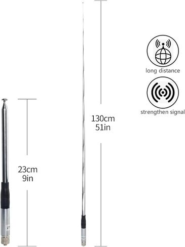 27Mhz 11meter 51inches BNC Telescopic CB Antenna for Cobra HH50WXST HH50 MRHH350FLT C75WXST HH38WXST Midland 75-822 75-785 MHS75 Uniden BC75XLT PRO401HH BC125AT Handheld Transceiver (ROD130) in Saudi Arabia