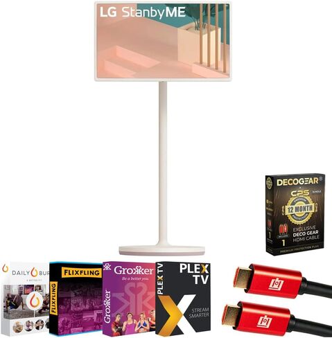 LG 27art10AKPL Stanbyme 27 بوصة LED FHD SMART WEBOS شاشة اللمس باقة مع Tech Smart USA Premiere Movies Pack و 6 Ft in Saudi Arabia
