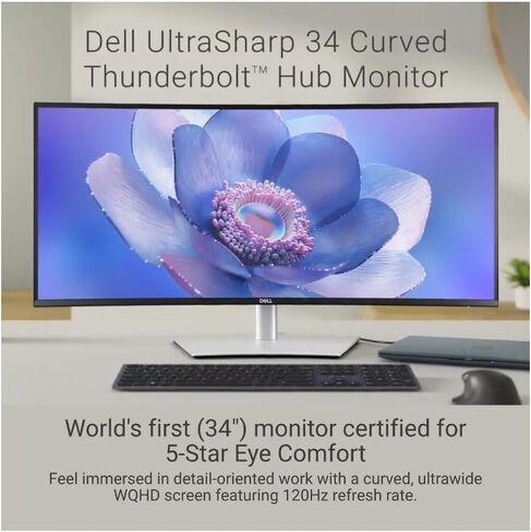 Dell UltraSharp 34-Inch 1440p 120 Hz Curved Monitor (U3425WE) with Thunderbolt 3 Dock Pro Station and Accessories Bundle (5 Items) in Saudi Arabia