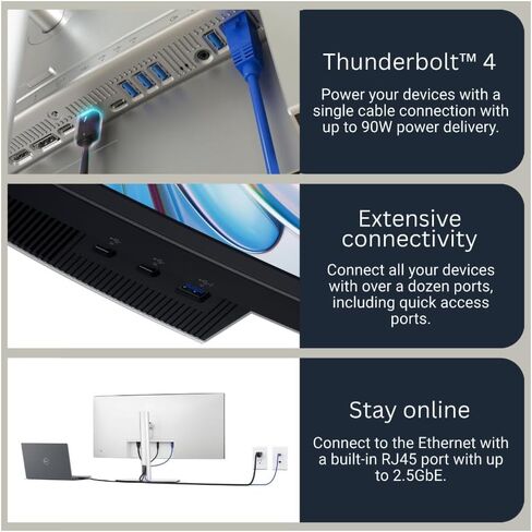 Dell UltraSharp 34-Inch 1440p 120 Hz Curved Monitor (U3425WE) with Thunderbolt 3 Dock Pro Station and Accessories Bundle (5 Items) in Saudi Arabia