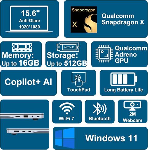 Samsung Galaxy Book4 Edge Laptop 15.6 "FHD Anti-Glare Qualcomm 8-Core Snapdragon X (تصل إلى 45 قمم) in Saudi Arabia