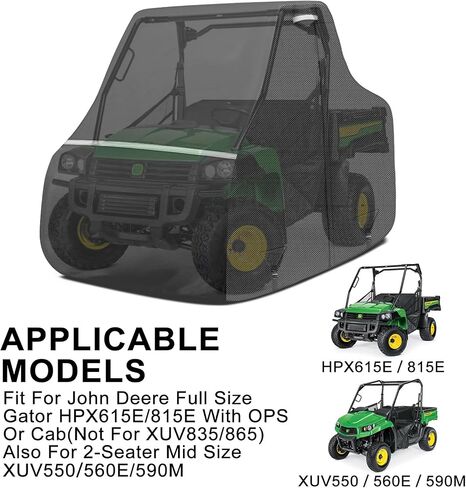 غطاء UTV مقاوم للماء يحل محل John Deere بالحجم الكامل Crossover XUV 835 و865 سيارة المرافق 3 مقاعد مع أبازيم مقاومة للرياح لحماية الغبار والثلج والمطر in Kuwait