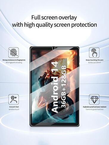 واقي الشاشة لـ Powmus BK002 2025 Android 14 Tablets 10 inch tablet ، مضاد للخلع 9H صلابة اللمس حساس 2.5D الحواف الدائرية خالية من التثبيت سهلة التثبيت ، 2 عبوة. in Saudi Arabia