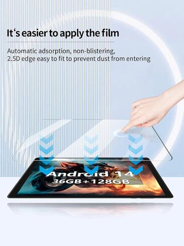 واقي الشاشة لـ Powmus BK002 2025 Android 14 Tablets 10 inch tablet ، مضاد للخلع 9H صلابة اللمس حساس 2.5D الحواف الدائرية خالية من التثبيت سهلة التثبيت ، 2 عبوة. in Saudi Arabia