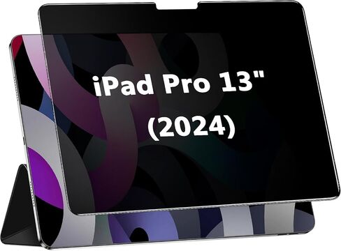 for iPad Pro 13 Inch 2024 Privacy Screen Protector Tempered Glass, Anti-Spy, 9H Hardness, Anti-Scratch, Bubbles Free, Case Friendly, Support Apple pencil & Face ID, Easy to Install Black in Kuwait