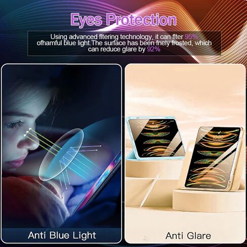 for iPad Pro 13 Inch 2024 Privacy Screen Protector Tempered Glass, Anti-Spy, 9H Hardness, Anti-Scratch, Bubbles Free, Case Friendly, Support Apple pencil & Face ID, Easy to Install Black in Kuwait