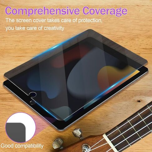 for iPad Pro 13 Inch 2024 Privacy Screen Protector Tempered Glass, Anti-Spy, 9H Hardness, Anti-Scratch, Bubbles Free, Case Friendly, Support Apple pencil & Face ID, Easy to Install Black in Kuwait