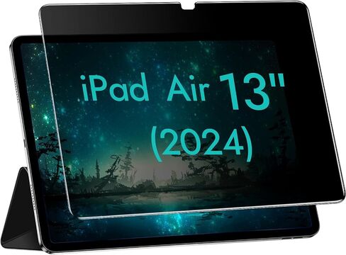 for iPad Pro 13 Inch 2024 Privacy Screen Protector Tempered Glass, Anti-Spy, 9H Hardness, Anti-Scratch, Bubbles Free, Case Friendly, Support Apple pencil & Face ID, Easy to Install Black in Kuwait