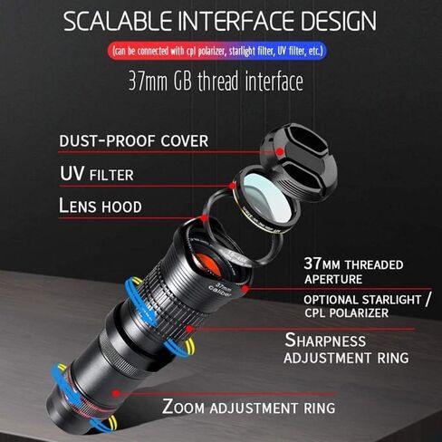 أحاديات التلسكوب عالي الطاقة أحاديات للبالغين والأطفال مع حامل ثلاثي القوائم وذكي - PRISM CLEAR لمشاهدة الطيور ، التخييم ، مناظير المشي لمسافات طويلة in Saudi Arabia