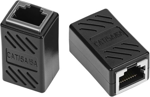 QWORK RJ45 Ethernet Coupler, 6-Pack Female to Female Inline Extender Adapter, Compatible with Cat8/Cat7/Cat6/Cat5e/Cat5 in Saudi Arabia