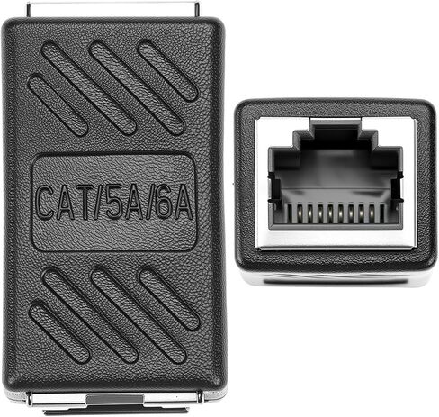 QWORK RJ45 Ethernet Coupler, 6-Pack Female to Female Inline Extender Adapter, Compatible with Cat8/Cat7/Cat6/Cat5e/Cat5 in Saudi Arabia