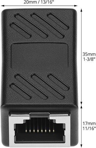 QWORK RJ45 Ethernet Coupler, 6-Pack Female to Female Inline Extender Adapter, Compatible with Cat8/Cat7/Cat6/Cat5e/Cat5 in Saudi Arabia