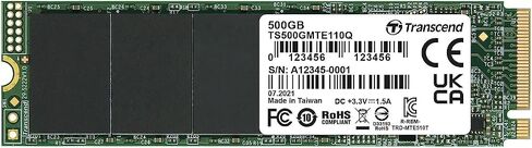 Transcend 500GB PCIe SSD M.2 (2280) NVMe PCIe Gen3x4 TS500GMTE110Q in Saudi Arabia