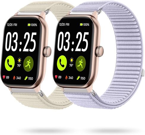 Lysandra 2 Pack Sport Nylon Bands متوافقة مع Spade Co Health Smartwatch 4 Stepty Loop Loved Woven Women Women Men Men Trap متوافق مع Spade Co Health Smartwatch 4 in Kuwait