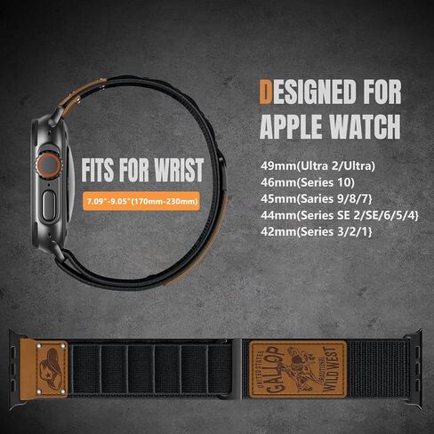 WJK Rugged Nylon Sport Band متوافق مع فرق Apple Watch للرجال 42 مم 45 مم 45 مم 46 مم 49 مم ، حزام العلم الناعم الناعم الناعم من أجل IWatch Ultra Series 10/9/8/7/6/5/4/SE/SE/Ultra 2 in Kuwait
