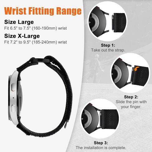 متوافق مع Samsung Galaxy Watch 7 6 5 4 Fe 40mm 44mm/Watch 6 Classic 47mm 47mm/4 Classic/5 Pro 45mm/Active 2/Garmin Vivoactive 5 3/Venu ، حزام رياضي قابل للتعديل 20 مم للرجال للرجال نساء in Saudi Arabia