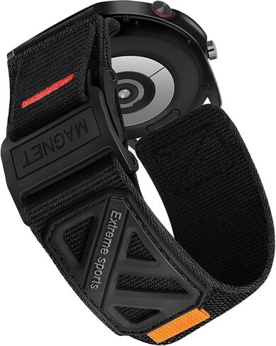 Compatible with Samsung Galaxy Watch 345mm/Galaxy Watch 46mm/Gear S3 Frontier/Classic, featuring a 22mm nylon magnetic buckle strap, specifically designed for men. in Saudi Arabia