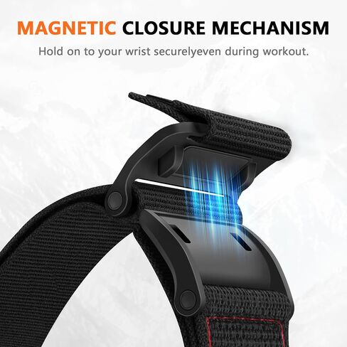 Compatible with Samsung Galaxy Watch 345mm/Galaxy Watch 46mm/Gear S3 Frontier/Classic, featuring a 22mm nylon magnetic buckle strap, specifically designed for men. in Saudi Arabia
