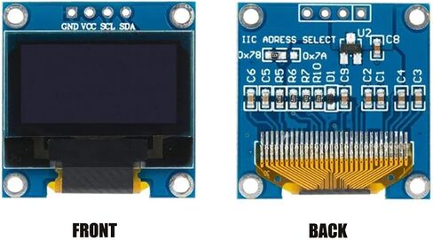 5 PCS 0.96 بوصة I2C وحدة عرض OLED ، 128 × 64 بكسل SSD1306 واجهة I2C/IIC ، لوحة الشاشة ذاتية تتوافق مع Arduino Raspberry PI ESP32 STM32 (أبيض) in Saudi Arabia