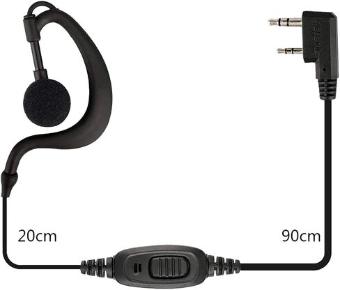 Retevis Adjustable Earhook Walkie Talkie Earpiece with Mic, Compatible RT22 RT21 H-777 RT68 H-777S RB29 RT19 Baofeng 888S pxton Walkie Talkie, D Shape Earhook 2 Way Radio Headset(10 Pack) in Kuwait