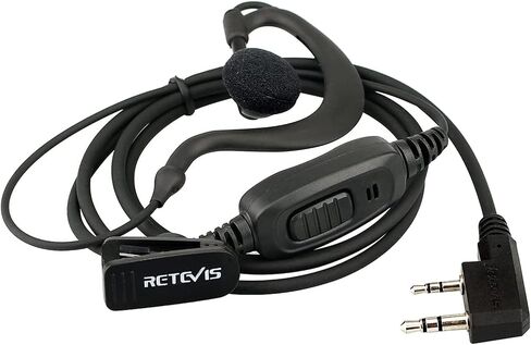 Retevis Adjustable Earhook Walkie Talkie Earpiece with Mic, Compatible RT22 RT21 H-777 RT68 H-777S RB29 RT19 Baofeng 888S pxton Walkie Talkie, D Shape Earhook 2 Way Radio Headset(10 Pack) in Kuwait