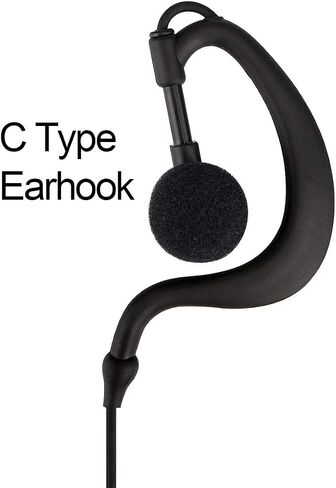 Retevis Adjustable Earhook Walkie Talkie Earpiece with Mic, Compatible RT22 RT21 H-777 RT68 H-777S RB29 RT19 Baofeng 888S pxton Walkie Talkie, D Shape Earhook 2 Way Radio Headset(10 Pack) in Kuwait