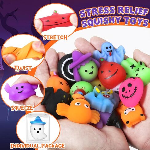 60PCS Halloween Squishy Toys for Kids, Halloween Party Favor for Kids, Halloween Classies Character Squishy Toys, Mochi Stress Relief Toys for Halloween Trick or Treat, Classroom Rewards, Goodie Bags in Kuwait