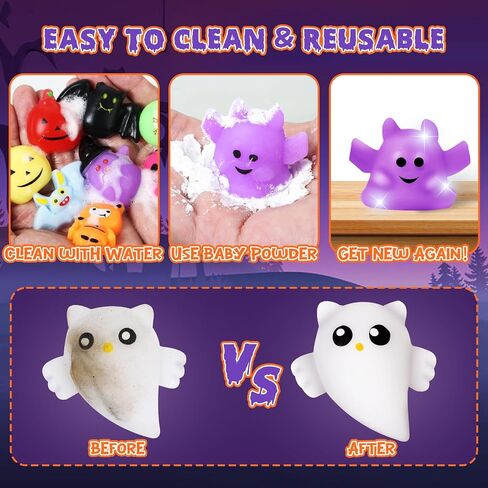 60PCS Halloween Squishy Toys for Kids, Halloween Party Favor for Kids, Halloween Classies Character Squishy Toys, Mochi Stress Relief Toys for Halloween Trick or Treat, Classroom Rewards, Goodie Bags in Kuwait