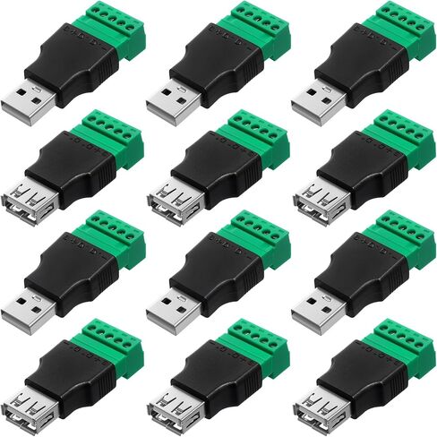 12 PCS USB 2.0 A TREMINAL COLLE ADAPTER CONNECTOR USB 2.0 A Femane to 5 PIN BOL BOLT PORTABLE PLUGGELIBLE ADAPTER ADAPTER in Saudi Arabia