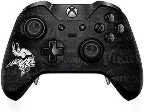 Skinit Decal Gaming Skin Compatible with Xbox One Elite Controller - Officially Licensed NFL Minnesota Vikings Black & White Design in Saudi Arabia