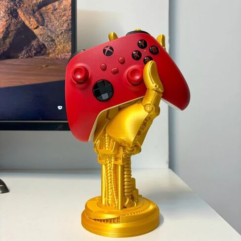 3D Printed Robotic Hand Statue Game Controller Stand Support Holder for PS5s Xboxs Series Creative Joystick Rack Accessories Handle Bracket (Black, 25cm/9.84in) in Saudi Arabia