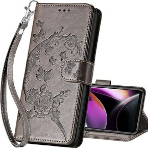 for Motorola Moto G 5G 2022 Wallet case, Flip Folio Cover with Stand Feature for Women Men, PU Leather Phone Case Fit for Motorola Moto G 5G 2022 [Blue-Butterfly] in Saudi Arabia