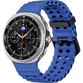 فرقة السيليكون لـ Samsung Galaxy Watch 8 Classic 46mm/Galaxy Watch 8 44mm 40mm ، لا يوجد Gap Soft Breatable Presplike Prescons Sport Strap لـ Galaxy 8 Watch Bands Men Women in Kuwait