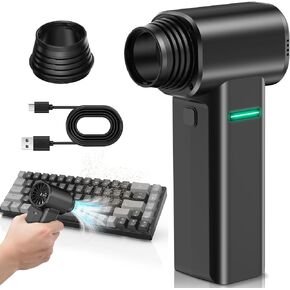 Compressed Air Duster, 500G Super Power Cordless Rechargeable Electric Air Duster, 130000RPM Canned Air Duster for Computer, 4-Gear Air Blower Turbo Blower Keyboard Cleaner for PC(Jet Black) in Saudi Arabia