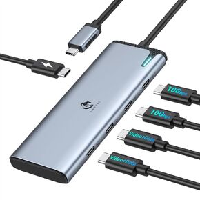 USB C Hub Dual Monitor Adapter with 4K@60Hz USB4 Display Ports Video Output,100W PD, 10Gbps Data Transfer, USB C Splitter Multiport Dongle for MacBook Pro, iPad Pro and More Type C Devices in Saudi Arabia