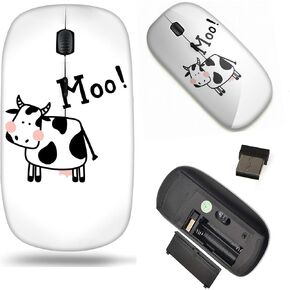 Mingdao اللاسلكي كمبيوتر المحمول الماوس الماوس المحمولة مع تصميم بقرة مستقبل Nano USB in Kuwait