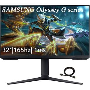 Samsung 32 "Odyssey G Series FHD LED Gaming Monitor ، 165 هرتز ، 1 مللي ثانية ، شاشة قابلة للتعديل ، Freesync Premium ، وضع توفير العين ، أسود ، مع كابل GSF HDMI in Kuwait