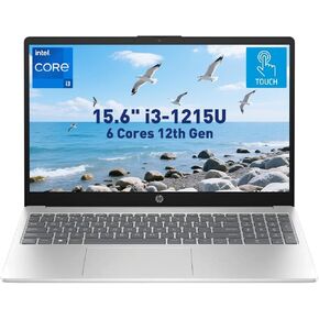 HP 15.6 "HD Touchscreen Laptop 15-FD0023DX ، Intel Core I3-1215U ، 8GB RAM ، 256GB SSD ، Bluetooth ، Wi-Fi ، Intel UHD Graphics ، Windows 11 Home in S ، Silver Natural Silver in Kuwait