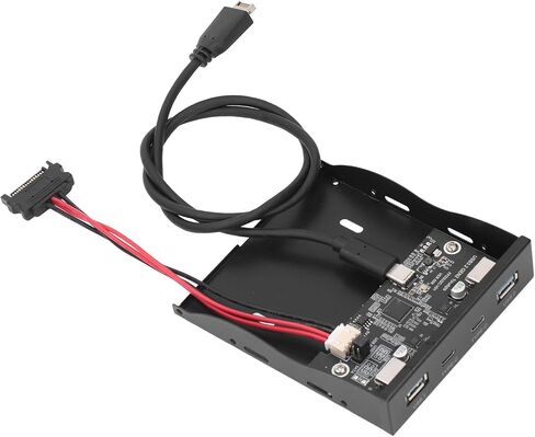 USB 3.2 HUB اللوحة الأمامية ، محور الألواح الأمامية 3.5 بوصة ، 10 جيجابت في الثانية 4 منافذ خليج محرك أقراص مرنة ، من النوع C اللوحة الأمامية ، Gen2 ، رقاقة VL82 ، التوصيل والتشغيل ، 10 11 ، in Kuwait